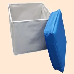 תיבת איחסון מבד כחולֿ/ורוד